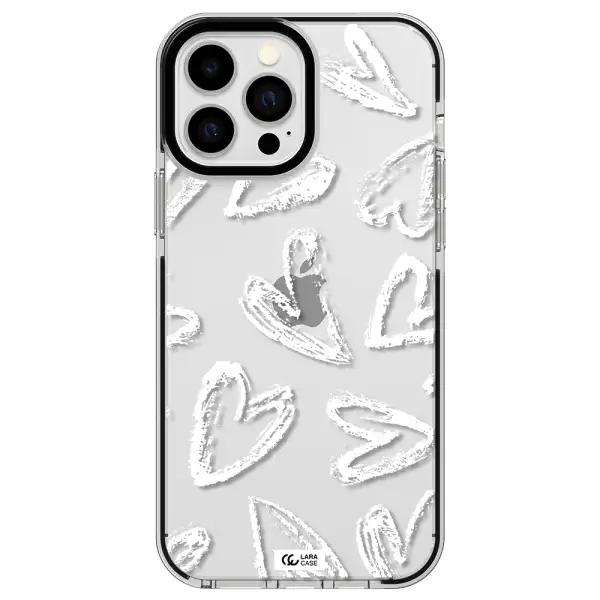 Chalk Hearts Apple iPhone 13 Pro Max impact black border Case