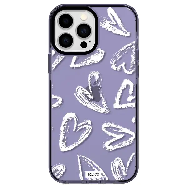 Chalk Hearts Apple iPhone 13 Pro Max impact Lilac Case