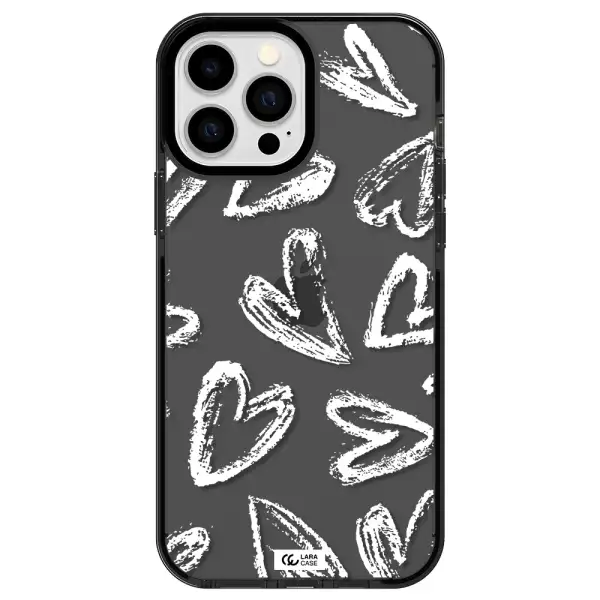 Chalk Hearts Apple iPhone 13 Pro Max impact Smoke Black Case