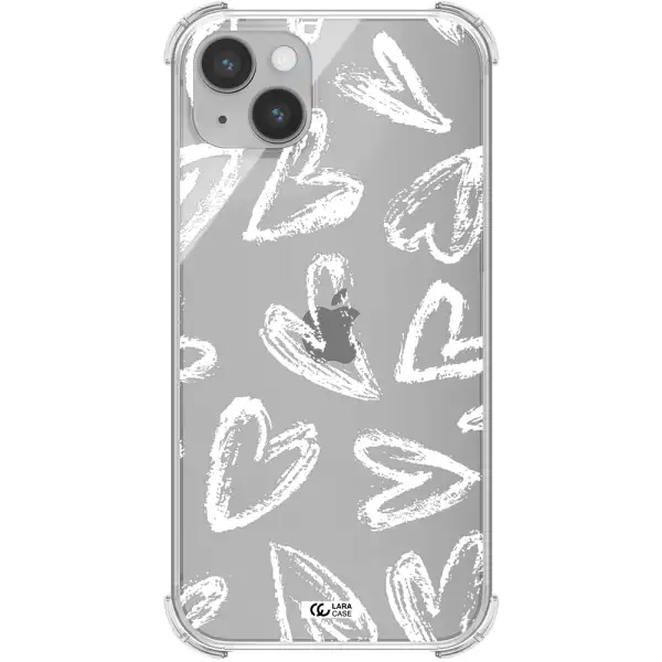 Chalk Hearts Apple iPhone 14 Clear PC Case