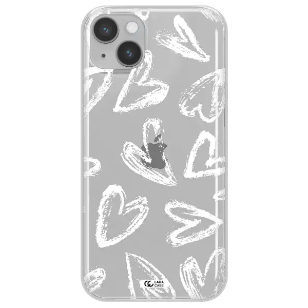 Chalk Hearts Apple iPhone 14 plus Clear TPU Case