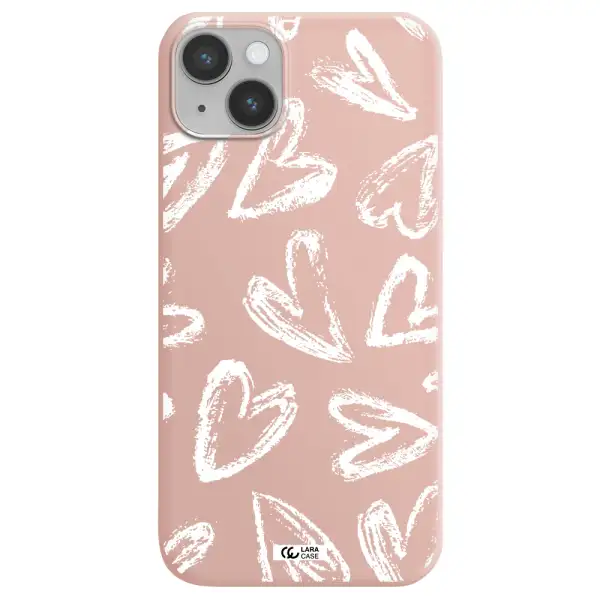 Chalk Hearts Apple iPhone 14 plus Silicone pastel pink Case