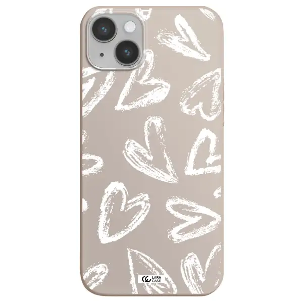 Chalk Hearts Apple iPhone 14 plus Silicone Stone Case