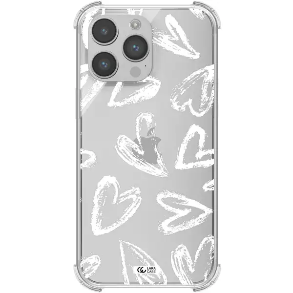 Chalk Hearts Apple iPhone 14 pro Clear PC Case