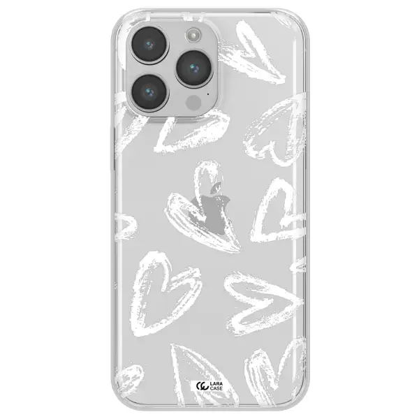 Chalk Hearts Apple iPhone 14 pro max Clear TPU Case