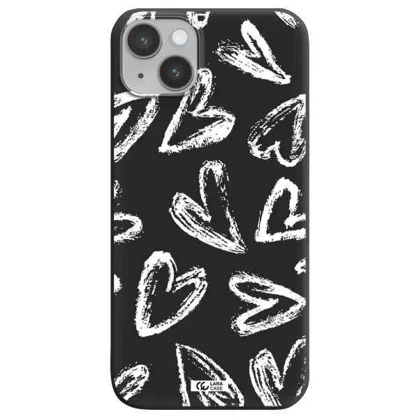Chalk Hearts Apple iPhone 14 Silicone black Case