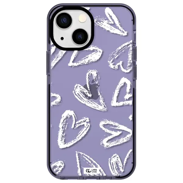 Chalk Hearts Apple iPhone 15 Plus impact Lilac Case