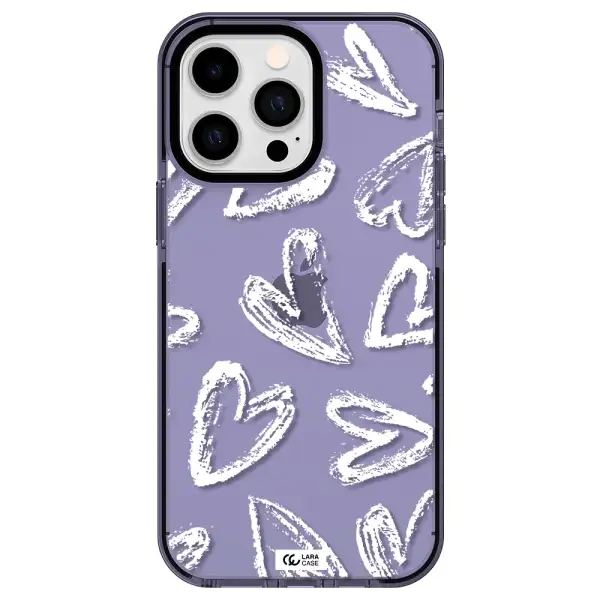 Chalk Hearts Apple iPhone 15 Pro Max impact Lilac Case