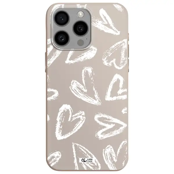 Chalk Hearts Apple Iphone 15 Pro max Silicone Stone Case