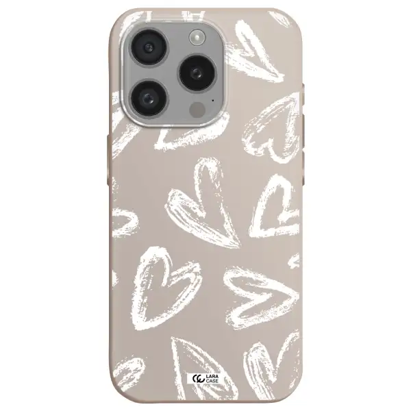 Chalk Hearts Apple Iphone 15 Pro Silicone Stone Case