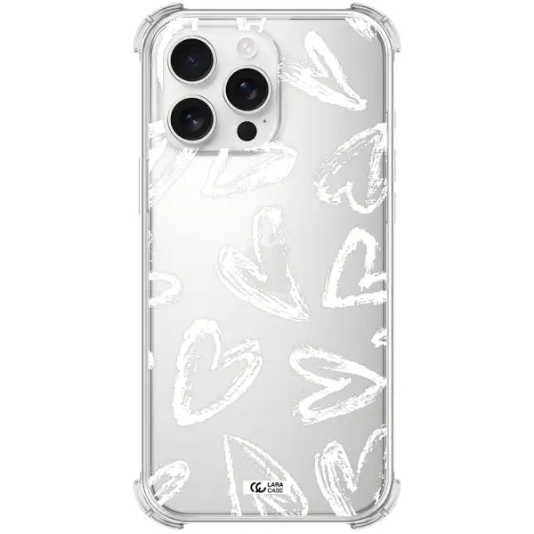Chalk Hearts Apple Iphone 16 Pro Max Clear Pc Case