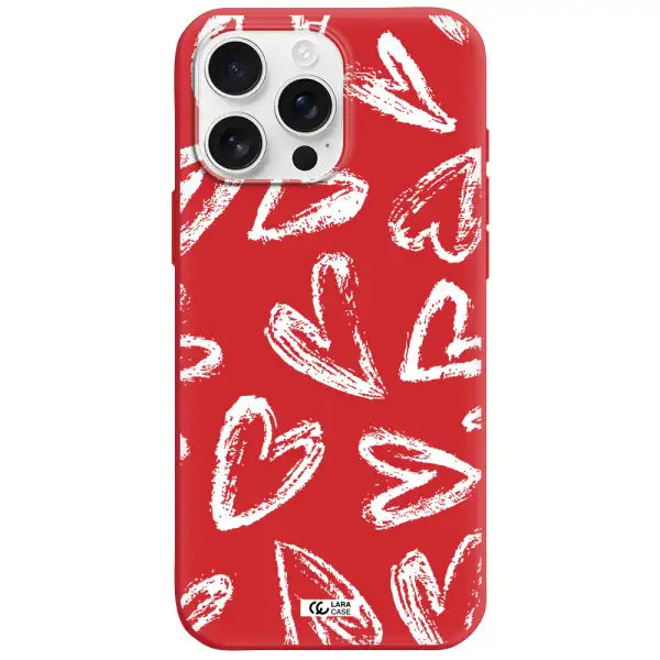 Chalk Hearts Apple Iphone 16 Pro Max Silicone Stone Case