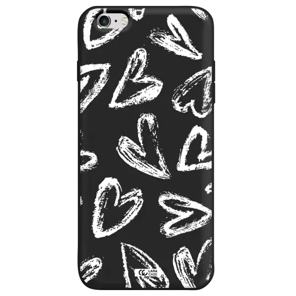 Chalk Hearts Apple iPhone 6 plus Silicone black Case