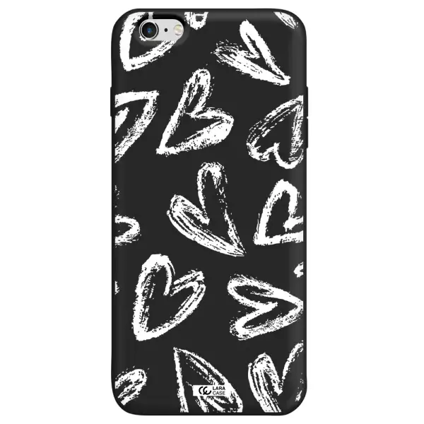 Chalk Hearts Apple iPhone 6 s plus Silicone black Case