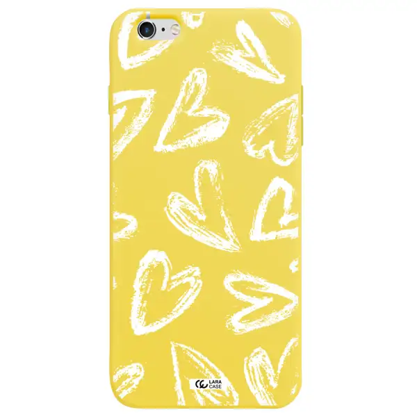 Chalk Hearts Apple iPhone 6 s plus Silicone canary yellow Case
