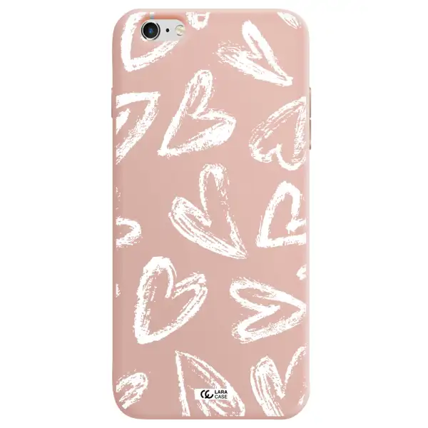 Chalk Hearts Apple iPhone 6 s plus Silicone pastel pink Case
