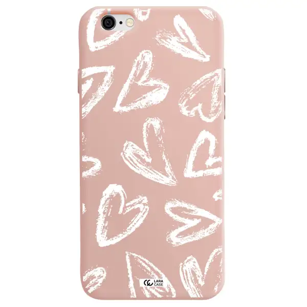 Chalk Hearts Apple iPhone 6 Silicone pastel pink Case