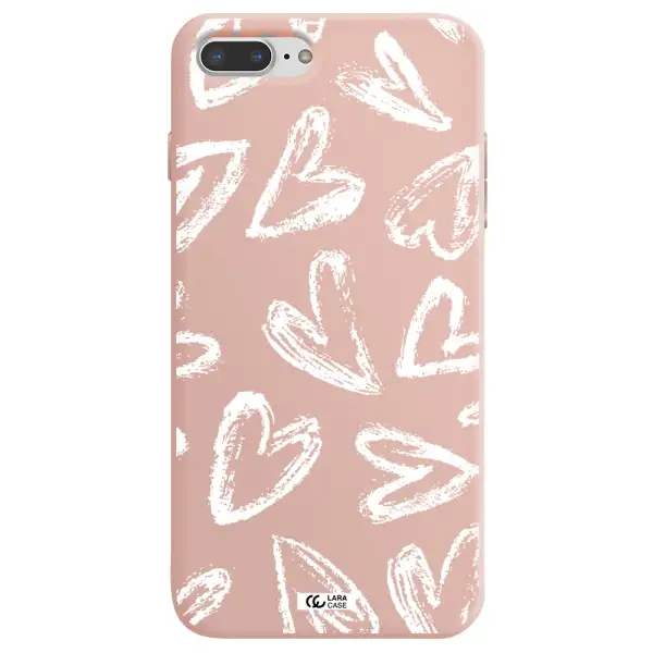 Chalk Hearts Apple iPhone 7 plus Silicone pastel pink Case