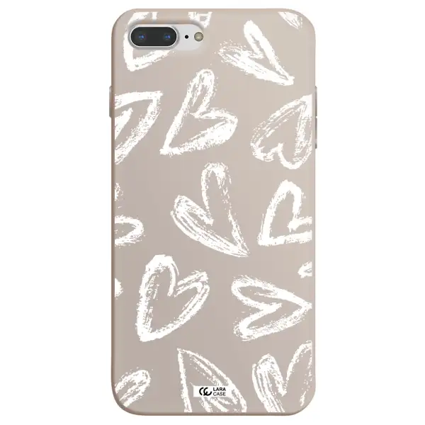Chalk Hearts Apple iPhone 7 plus Silicone Stone Case