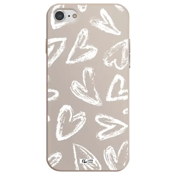 Chalk Hearts Apple iPhone 7 Silicone Stone Case