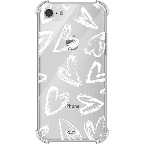 Chalk Hearts Apple iPhone 8 Clear PC Case