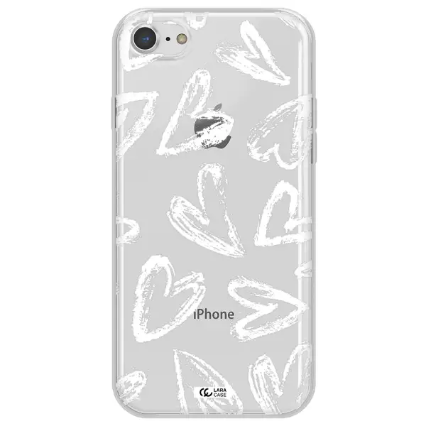 Chalk Hearts Apple iPhone 8 Clear TPU Case