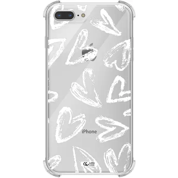 Chalk Hearts Apple iPhone 8 plus Clear PC Case