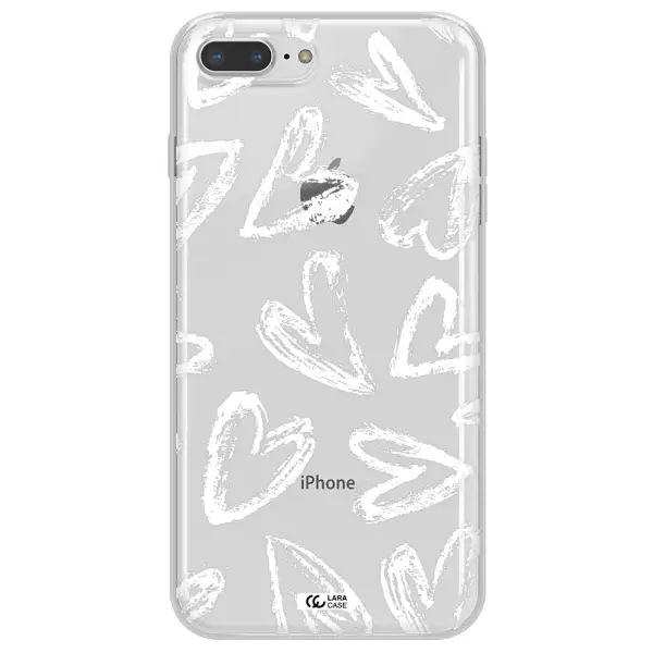 Chalk Hearts Apple iPhone 8 plus Clear TPU Case