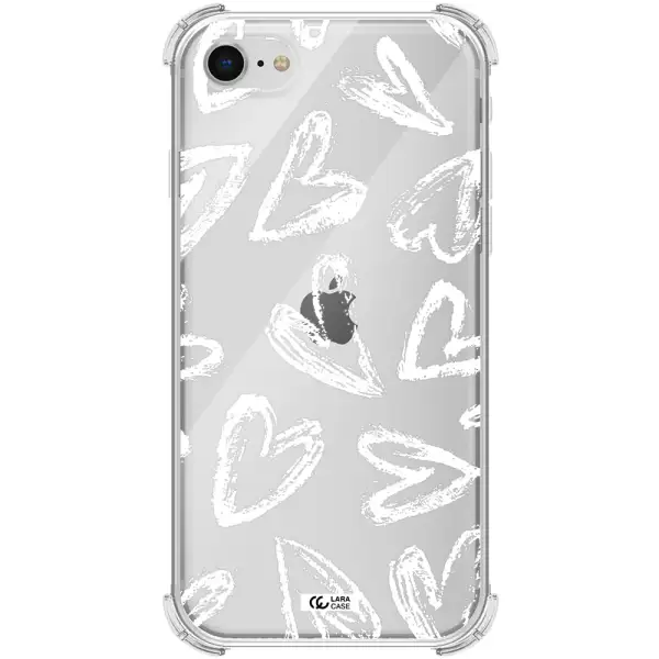 Chalk Hearts Apple iPhone se 2020 Clear PC Case