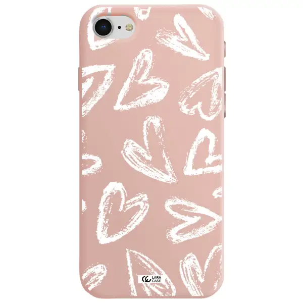 Chalk Hearts Apple iPhone se 2020 Silicone pastel pink Case