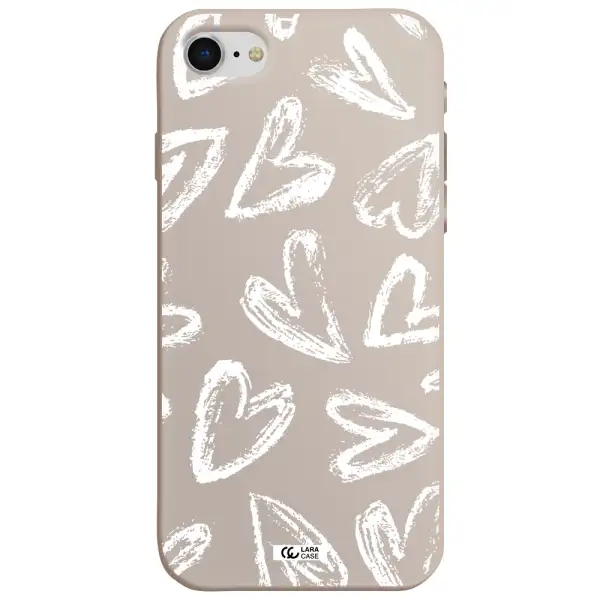 Chalk Hearts Apple iPhone se 2020 Silicone Stone Case