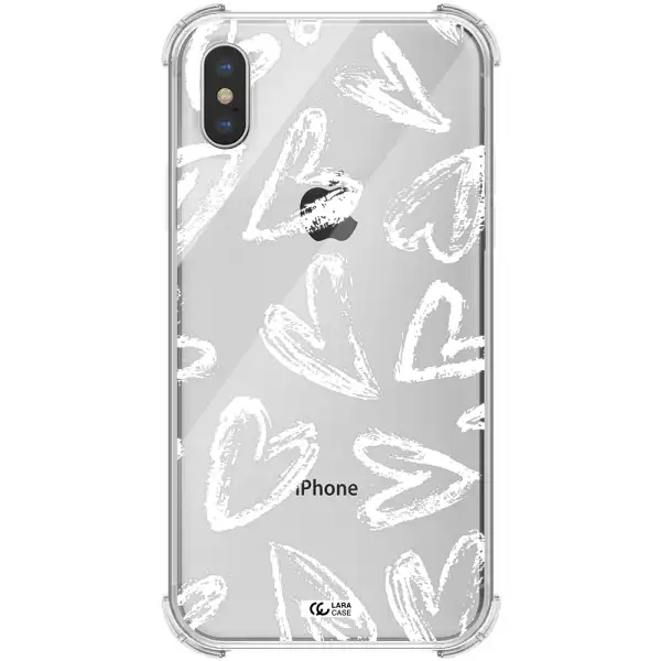 Chalk Hearts Apple iPhone XS Clear PC Case