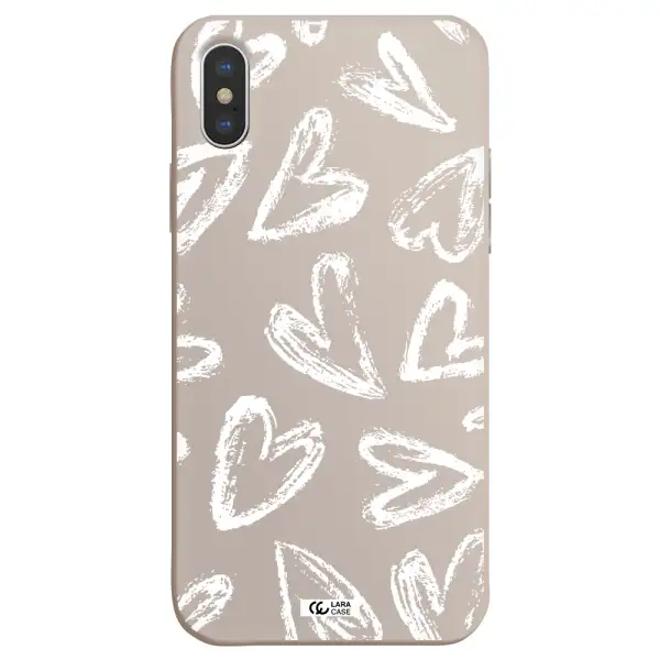 Chalk Hearts Apple iPhone XS max Silicone Stone Case