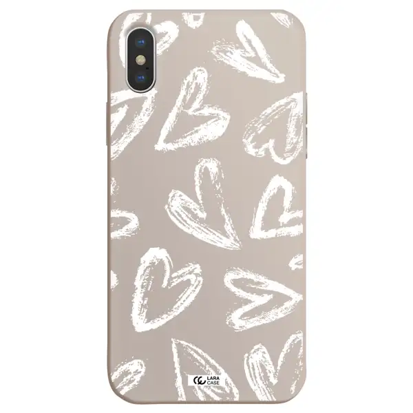 Chalk Hearts Apple iPhone XS Silicone Stone Case