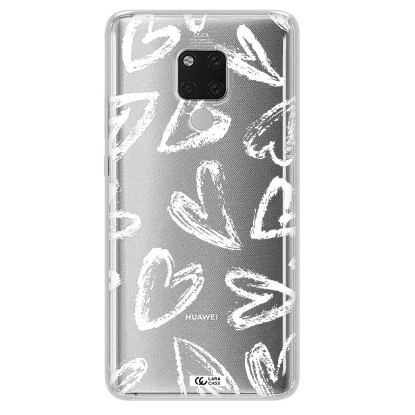 Chalk Hearts Huawei Mate 20X Clear TPU Case