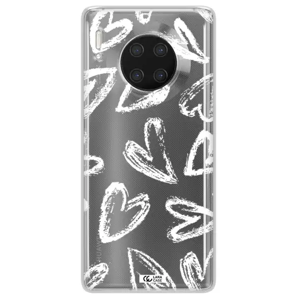 Chalk Hearts Huawei Mate 30 Pro Clear TPU Case