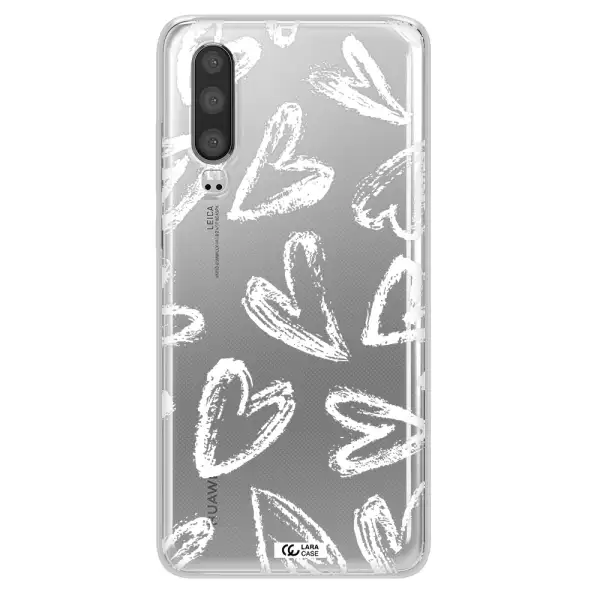 Chalk Hearts Huawei P30 Clear TPU Case