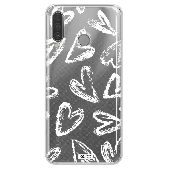 Chalk Hearts Huawei P30 Lite Clear TPU Case
