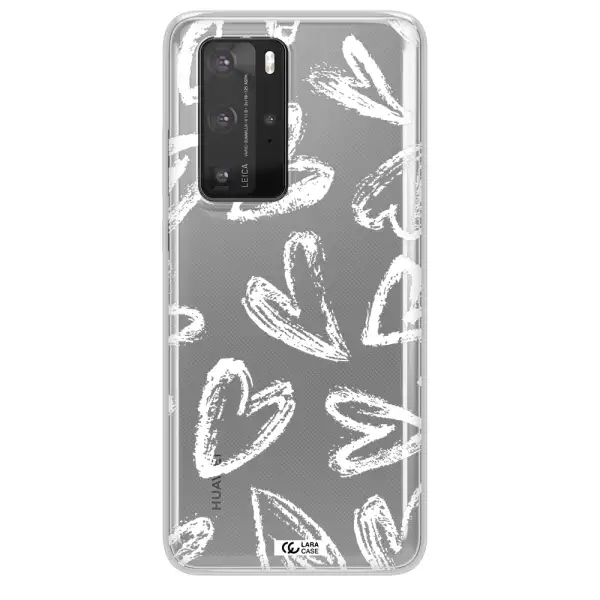 Chalk Hearts Huawei P40 Pro Clear TPU Case