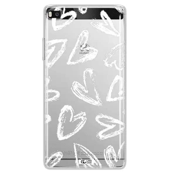 Chalk Hearts Huawei P8 Clear TPU Case