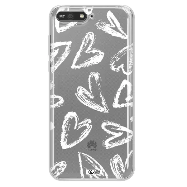 Chalk Hearts Huawei Y6 2018 Clear TPU Case