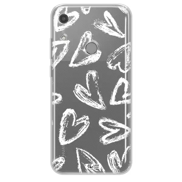 Chalk Hearts Huawei Y6S Clear TPU Case