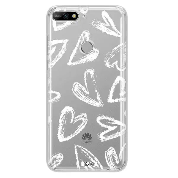 Chalk Hearts Huawei Y7 2018 Clear TPU Case