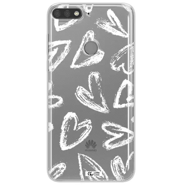 Chalk Hearts Huawei Y7 Prime 2018 Clear TPU Case