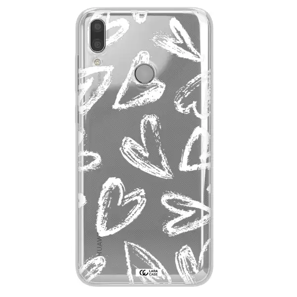 Chalk Hearts Huawei Y9 2019 Clear TPU Case