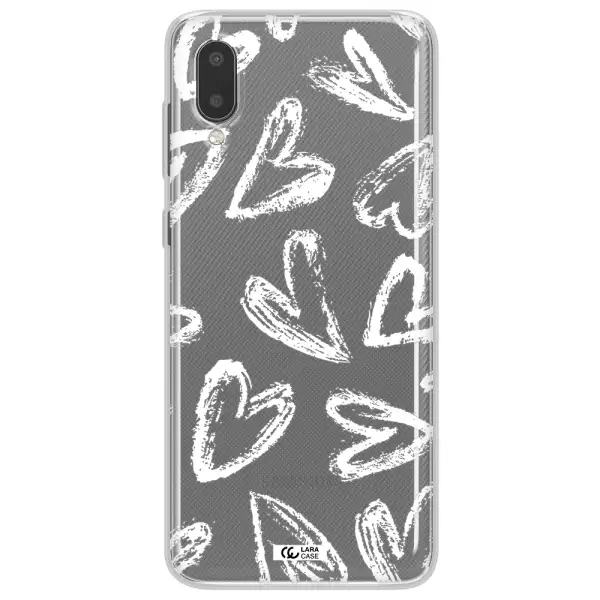 Chalk Hearts Samsung A02 Clear TPU Case