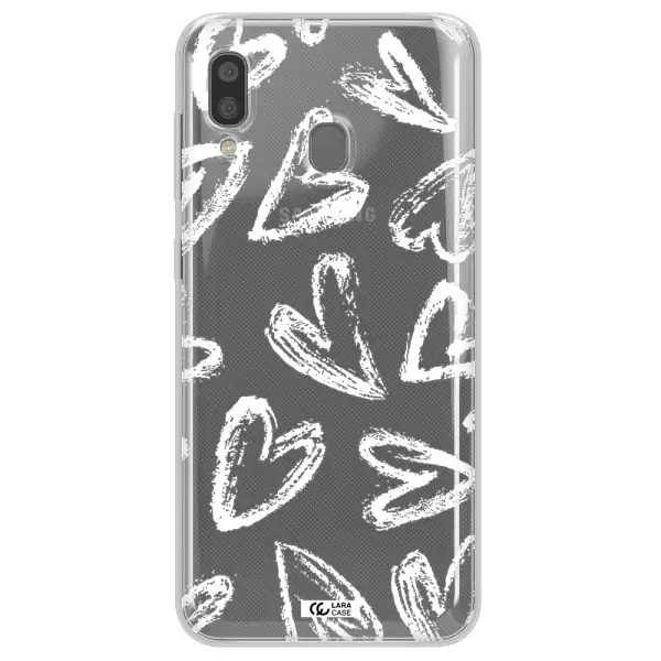 Chalk Hearts Samsung A20 Clear TPU Case