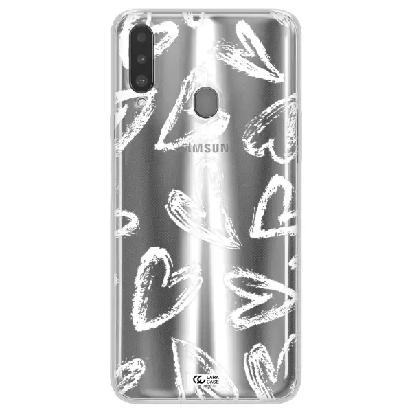 Chalk Hearts Samsung A20S Clear TPU Case