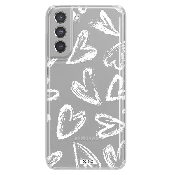 Chalk Hearts Samsung A21 Fe Clear TPU Case