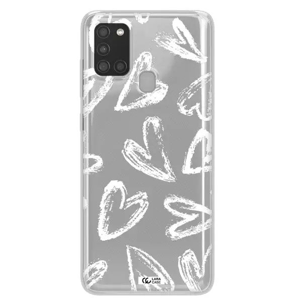 Chalk Hearts Samsung A21S Clear TPU Case